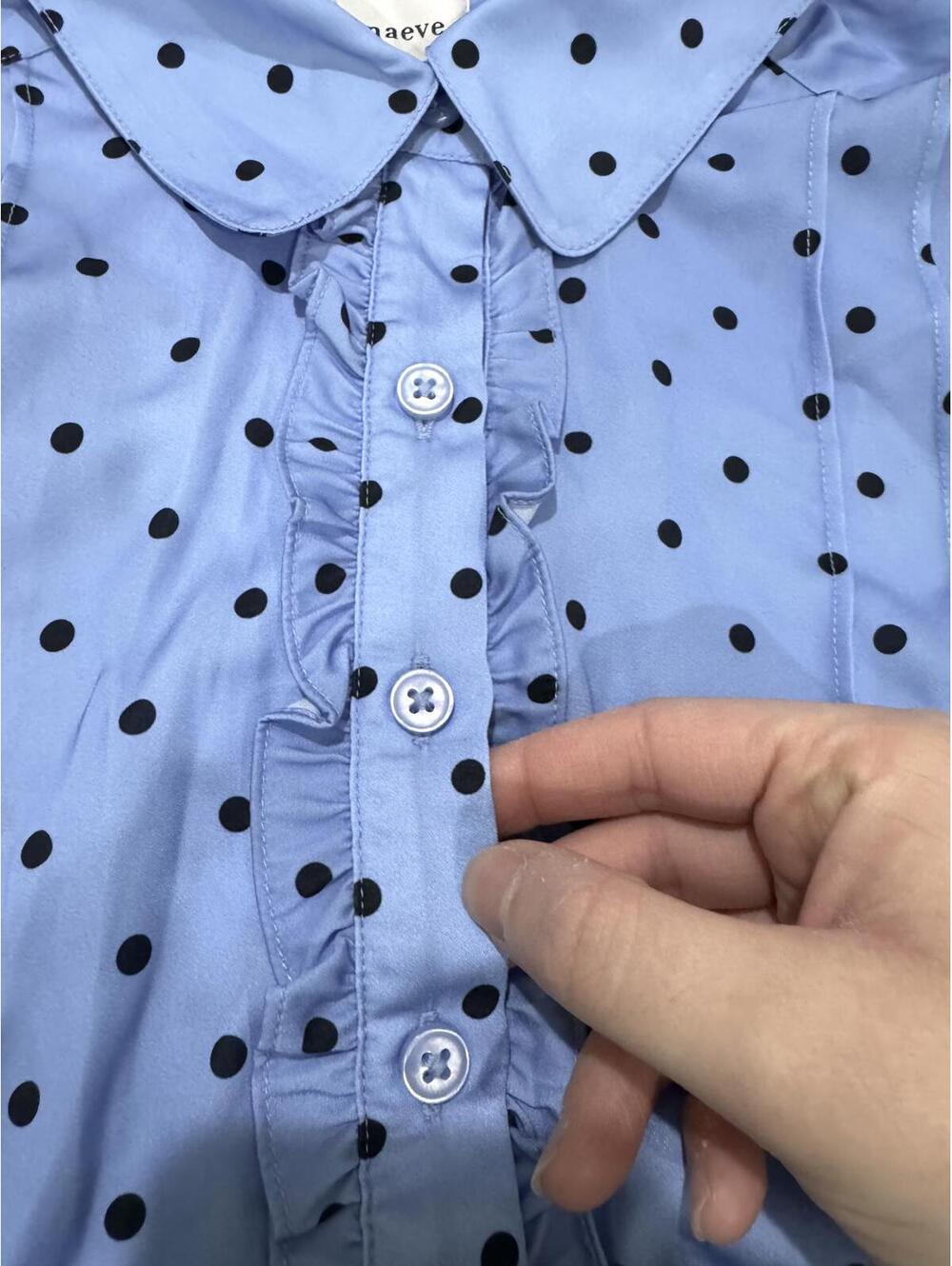 NWT Anthropologie Maeve Blue Polka Dot Cap-Sleeve Button Front Romper Siz Medium - Picture 4 of 9